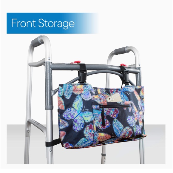 RMS Walker Rollator Bag Insulated Water Resistant Tote Vivid Butterfly NIP - Picture 6 of 7